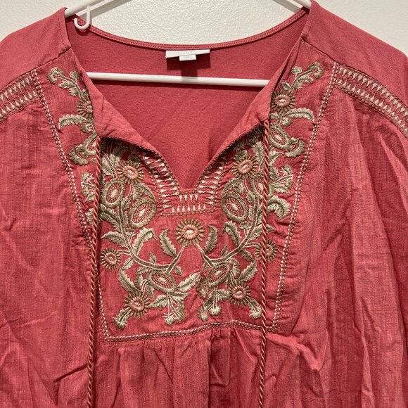 J.Jill Pink Tunic with Cream Embroidery - Picture 2 of 3